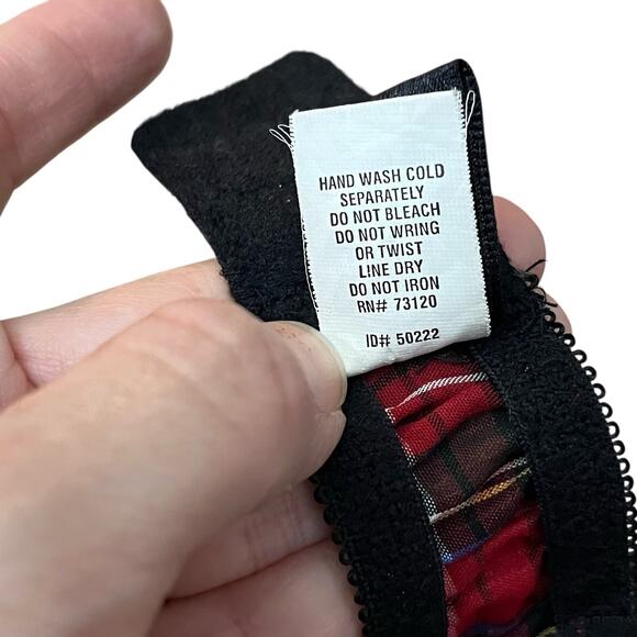 Fredericks Of Hollywood Tartan Plaid Apron Style Nightie Lingerie Medium Ruffle - Picture 9 of 9